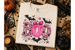 BOO Halloween Pink Glam PNG Shirt Design Product Image 3