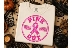 Pink Out Breast Cancer Awareness PNG Tee Product Image 3