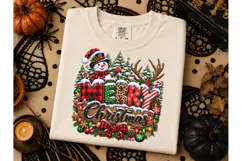 Merry Christmas Snowman PNG Shirt Design Product Image 3