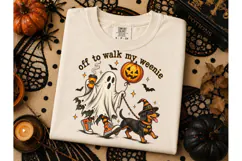 Ghost Walk Weenie Dachshund PNG Tee Product Image 3