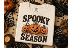 Spooky Season Halloween Pumpkin PNG Tee Product Image 3
