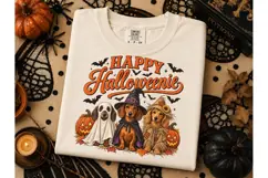 Happy Halloweenie Dachshund PNG Tee Product Image 2