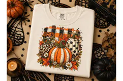 Fall Pumpkin Buffalo Plaid PNG Tee Desig Product Image 2