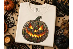 Camo Jack-O-Lantern Halloween PNG Tee Product Image 3
