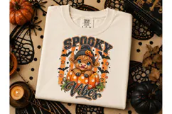 Spooky Vibes Highland Cow PNG Tee Product Image 3