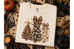 Leopard Plaid Christmas Trees PNG Tee Product Image 3