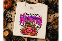 Momster Halloween Pumpkin PNG Tee Product Image 3