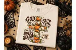 God Is Faithful Fall Pumpkin PNG Tee Product Image 3