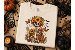 Fall Skeleton Floral PNG Shirt Design Product Image 3