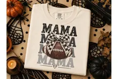 Football Mama Bow PNG Sublimation Tee Product Image 2