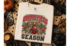 Christmas Season Leopard Bow PNG Shirt Product Image 3