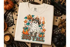 Boo Y'all Cowboy Ghost Halloween PNG Tee Product Image 2