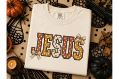 Jesus Polka Dot Bow PNG Sublimation Tee Product Image 2