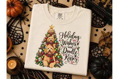 Holiday Doodle Kisses Christmas PNG Tee Product Image 3