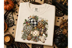Christmas Ornaments Leopard Plaid PNG Te Product Image 2