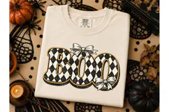 BOO Halloween Checkered PNG Tee Design Product Image 2