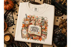Fueled by Coffee & Jesus Fall PNG Tee Product Image 3