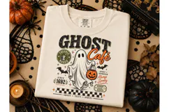 Ghost Cafe Halloween PNG Shirt Design Product Image 3