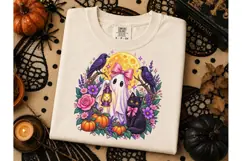 Halloween Ghost Floral PNG Shirt Design Product Image 3