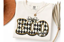 BOO Halloween Checkered PNG Tee Design Product Image 3