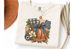 Fall Pumpkin Bow Autumn PNG Shirt Design Product Image 3