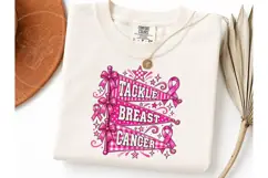 Tackle Breast Cancer PNG Pennant Tee Product Image 3