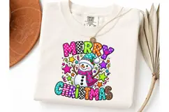 Merry Christmas Snowman PNG Shirt Design Product Image 3