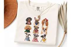 Cute Dog Breeds Collage PNG Shirt Design Product Image 3