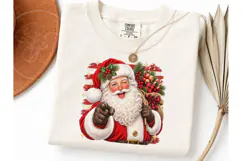Vintage Santa Claus Christmas PNG Tee Product Image 3