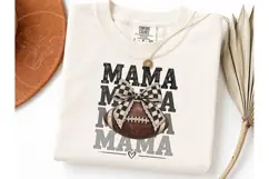 Football Mama Bow PNG Sublimation Tee Product Image 3