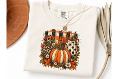 Fall Pumpkin Buffalo Plaid PNG Tee Desig Product Image 3