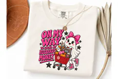 Ghost Shopping Funny Halloween PNG Tee Product Image 3