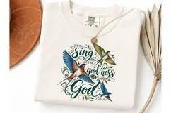 Sing Goodness of God Birds PNG Tee Product Image 3