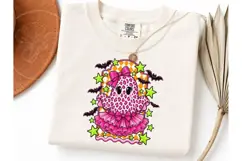 Pink Ghost Ballerina Halloween PNG Tee Product Image 3