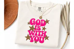 God Is With You Leopard Star PNG Tee Product Image 1