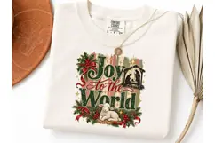 Joy To The World Christmas PNG Tee Product Image 3