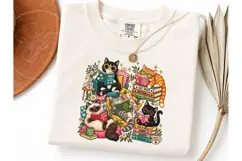 Cats Reading Books PNG Shirt Design Product Image 3