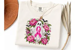 Ghost Breast Cancer Awareness PNG Tee Product Image 3
