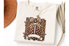 Fall Football Leopard Bow PNG Shirt Desi Product Image 3