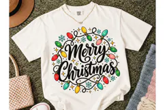 Merry Christmas Lights PNG Shirt Design Product Image 2