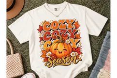 Cozy Season Pumpkin Fall PNG Shirt Desig Product Image 2