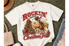 Rockin Around Christmas Tree PNG Tee Product Image 2