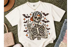 Halloween Skeleton Cap PNG Shirt Design Product Image 2