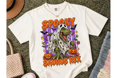 Spooky Saurus Rex Halloween PNG Tee Product Image 2