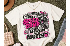 Speed Bump Brain Mouth Raccoon PNG Tee Product Image 2