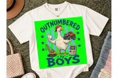 Outnumbered By Boys Mom Duck PNG Tee Product Image 5