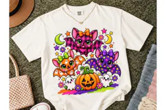 Cute Halloween Bats PNG Sublimation Tee Product Image 2