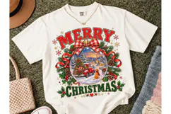 Merry Christmas Ornament Scene PNG Shirt Product Image 2