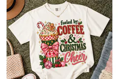 Fueled by Coffee Christmas PNG Tee Product Image 2