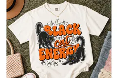 Black Cat Energy PNG Halloween Shirt Product Image 2
